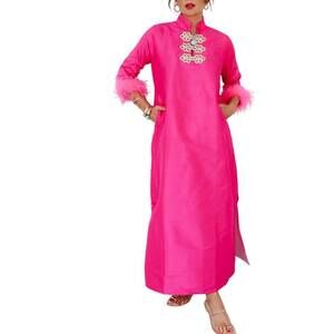 NEW HOUSE OF MBR bette bouvier maxi dress in hot pink
